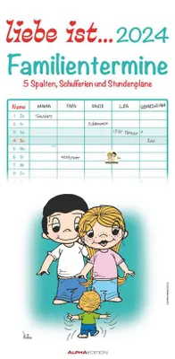 Produktbild von liebe ist... 2024 Familienplaner - Familien-Timer - Termin-Planer - Kinder-Kalender - Familien-Kalender - 22x45