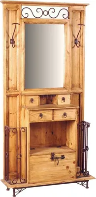 Produktbild von MiaMöbel Garderobenschrank Mexico Möbel 87x200x30 cm Landhausstil Massivholz Pinie Honig