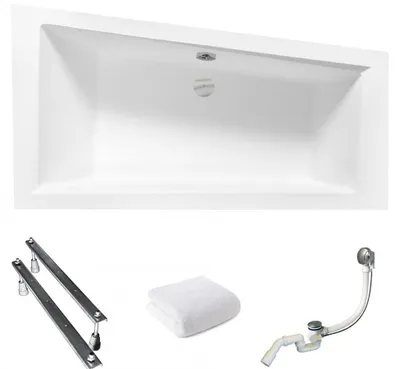 Produktbild von Aqua For You | Besco Badewanne Intima - Eckbadewanne – 150x85 Cm - Antibakterielle Beschichtung - Mit Siphon Und Füßen - Acryl