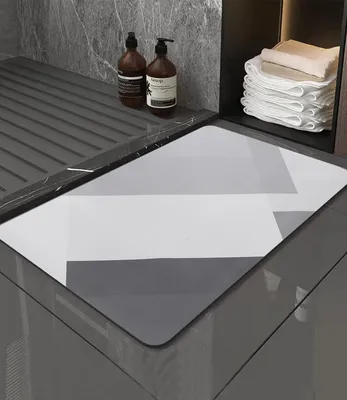 Produktbild von Rutschfeste Badezimmermatte,hoch saugfähig,schnelltrocknend,geometrisches Muster