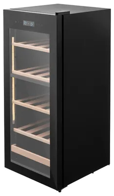 Zdjęcie produktu dla Lodówka na wino SucceBuy na 32 butelki, wolnostojąca lodówka z dwiema strefami temperaturowymi, zakres regulacji od 5 °C do 18 °C, szklane drzwi, idealna do domu, biura, baru, do przechowywania wina czerwonego, białego i szampana