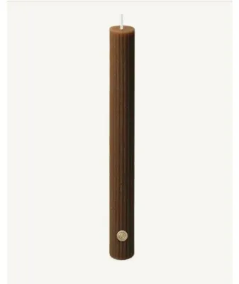Productafbeelding van Bolsius Dinerkaars met ribbels, bruin, 9 stuks