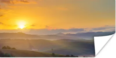 Produktbild von MuchoWow® Poster Sonnenaufgang in der Toskana 40x20 cm - Poster für die Wand - Poster Schlafzimmer