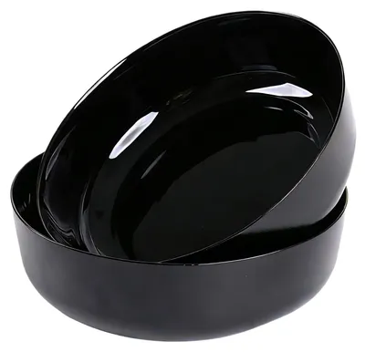 Servierschalen-Set 2er, Opalglas, 2,66 L, 25,4 cm, schwarz