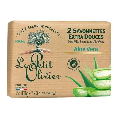 Obrázek produktu pro Le Petit Olivier Extra jemné mýdlo - Aloe Vera, 2x100g