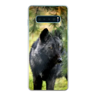 Produktbild von MuchoWow® Handyhülle Schutzhülle Hülle für Samsung Galaxy S10 Plus Wolf - Makro - Blätter Silikon Softcase Handy Hülle - Schutzhülle
