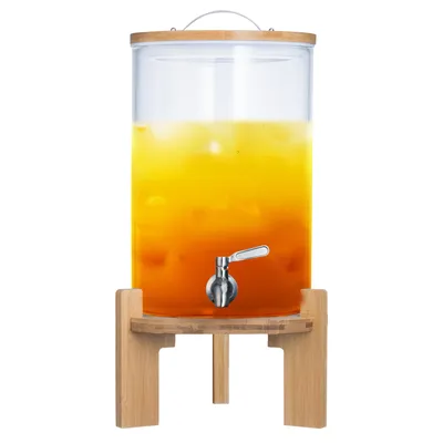 Produktbild von 8L Luxus Getränkespender mit Zapfhahn aus Glas - XXL Wasserspender & Ständer