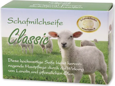 Produktbild von Florex Schafmilchseife Seifenstück Verpackt Classic Naturprodukte 100g