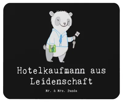 Produktbild von Mr. & Mrs. Panda Mouse Pad Hotelkaufmann Leidenschaft - Schwarz - Geschenk, Witzig, computermatte, Lustig, Mousepad, Hotelfachmann, laptop, Ausbildung, Spruch, mauspad