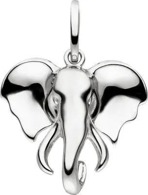 Produktbild von Anhänger Elefant Elefantkopf aus 925 Silber Halschmuck glänzend 21x21mm