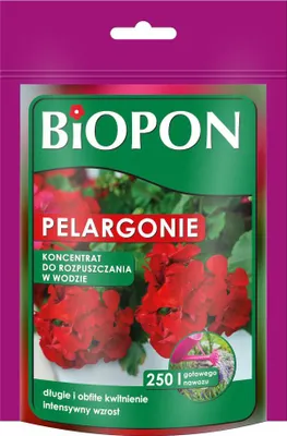 Zdjęcie produktu dla Koncentrat rozpuszalny do pelargonii BIOPON 250G