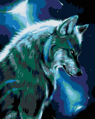 Produktbild von Diamondi - Diamond painting - MONDWOLF, 40X50 cm, mit Keilrahmen (bereits gespannt)