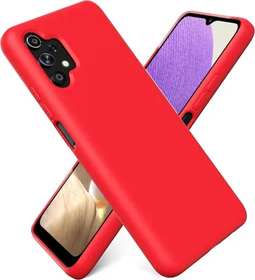Produktbild von Conie TPU Schutzhülle für Samsung Galaxy A32 5G Tasche Case Cover Bumper Silikon Mikrofaser Inlay Hülle in Rot matt