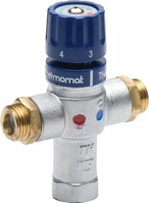 Zdjęcie produktu dla Mieszacz termostatyczny, 1/2" M, 30-60 stopni, zawór zwrotny