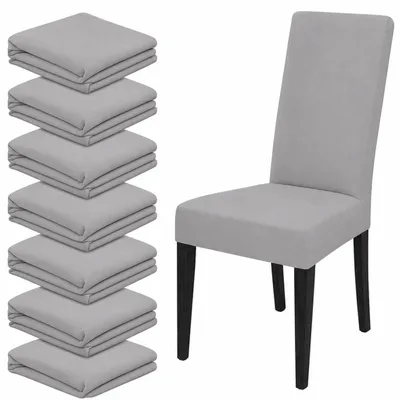 Obrázek produktu pro Elastické potahy na židle univerzální potah na židli 6 ks světle šedé polyester Elastan