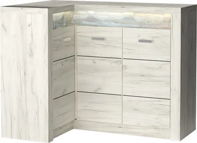 Produktbild von Eckkommode rechts modern in Esche weiß INGENIO-161