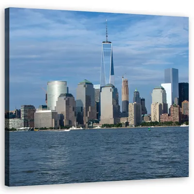 Produktbild von Leinwandbild städte und architektur - blau 30x30 cm Feeby blau wandbild bereit zum aufhängen