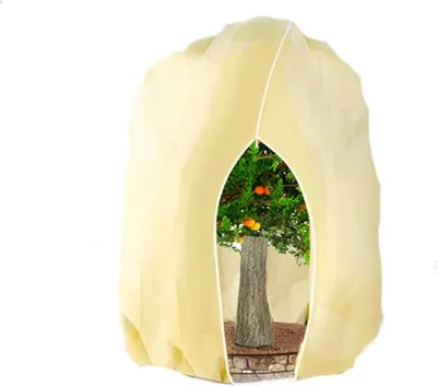 Produktbild von HERILIOS Winterschutz für Pflanzen, 250 x 360cm Frostschutz Pflanzenabdeckungen als Winterschutz, mit Reißverschluss für Baum Palmen Balkonpflanzen haube Zelt Atmungsaktiv - Reißfest, beige