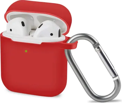 Produktbild von AVANA Hülle für Apple AirPods 2 & 1 Schutzhülle Silikon Cover Kopfhörer Slim Fit Case Tasche Rot