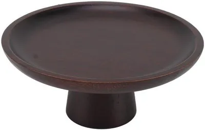 Obrázok produktu pre Masívny okrúhly drevený podnos na torty a dezerty (čierny)