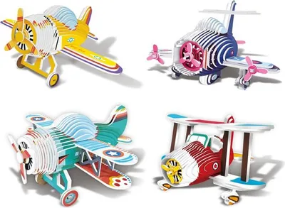Immagine prodotto di Modello 3D di un biplano in cartone - Kit per la costruzione di un biplano
