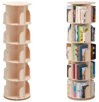Immagine prodotto di PTUWODS, scaffale girevole a 360 gradi, scaffale portaoggetti per bambini e adulti