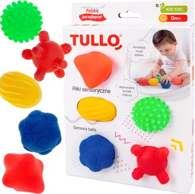 Zdjęcie produktu dla Tullo Piłki sensoryczne 5 sztuk do rozwoju dziecka