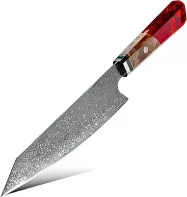 Image de Couteau de cuisine Damasquiné KU-20019 - Rouge KP20019