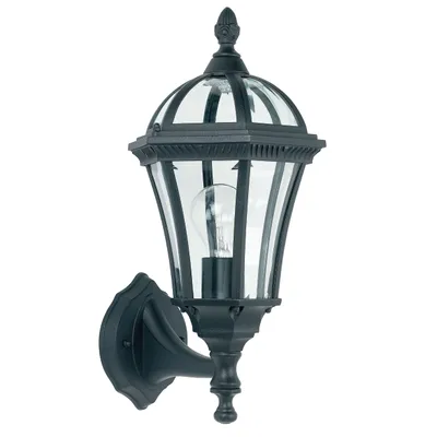 Immagine prodotto di Applique da esterno a forma di lanterna DRAYTON, nero-trasparente, 1xE27x60W, alluminio, dimensioni: 41x20x22 cm, IP44, Endon
