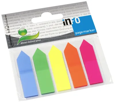Produktbild von inFO notes Folien-Pagemarker "Kleine Pfeile" farbig 125 Pfeile