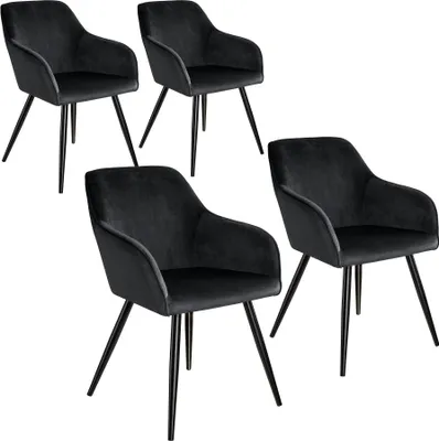 Produktbild von tectake® Esszimmerstuhl Marilyn gepolstert, in Samtoptik 58 x 62 x 82 cm