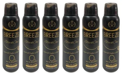 Produktbild von 6x Breeze Deo Spray Black Oud 150ml+ Italian Gourmet polpa 400g