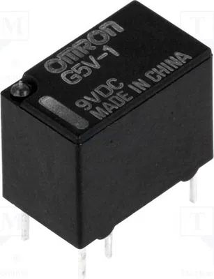 Immagine prodotto di 1 relè: elettromagnetico, 0,5A/125VAC. Bobina: 9VDC, 150mW. Modello: G5V-1. Alimentazione: 9VDC (elettrico)