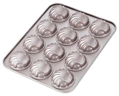 Productafbeelding van CHEFMADE Madeleine-vorm, bakplaat, 12 holtes, antiaanbaklaag, bolvormige koekjes