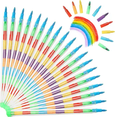 Stapelbare Wachsmalstifte, 20 Stück, 11 Farben, für Kinder