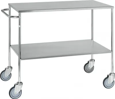 Produktbild von Kongamek Edelstahl- Tischwagen verzinkt 1000x580mm Ladefläche mit Gummibereifung ohne Bremse