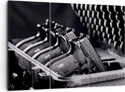 Produktbild von Bild auf Leinwand - Leinwandbild - Waffe Waffe Kugel - 105x70cm - Wand Bild - Wanddeko - Wandbilder - Leinwanddruck - Bilder - Kunstdruck - Wanddekoration - Leinwand bilder - Wandkunst - CE105x70-4004