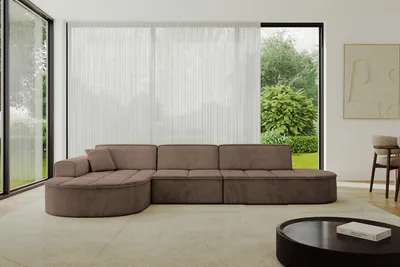 Produktbild von ALTDECOR Ecksofa in L- Form  TARO-L2 - 328x171x79,5  Braun - Corner Sofa Bett Eckcouch Couch  Wohnlandschaft Cauchsofa