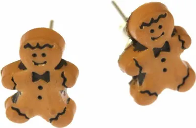 Produktbild von Lebkuchenmann Ohrstecker Miniblings Stecker Ohrringe Weihnachten Lebkuchen braun