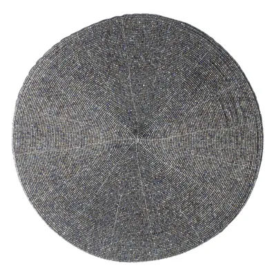 Produktbild von Platzdeckchen Rund - Perlen - Grau - 35 cm - Tischdekoration - Untersetzer
