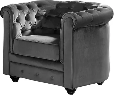 Produktbild von Sessel - Samt - Anthrazit - CHESTERFIELD
