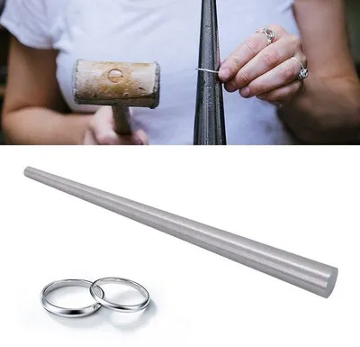 Produktbild von Ringeinmessgerät aus Edelstahl - 25,5 cm lang - Schmuckreparaturwerkzeug - Ringmaß 20 - Ringmaß 21