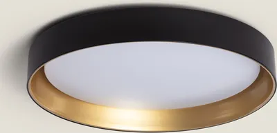 Produktbild von LED-Deckenleuchte 30W Rund Metall Ø550mm CCT Wählbar Big Broadway Schwarz / Gold