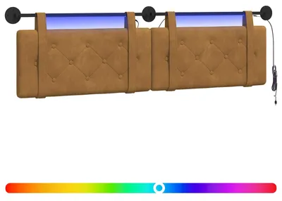 Produktbild von Hängendes Kopfteil Mit LED Licht Braun Samt