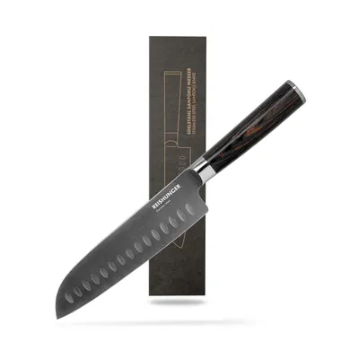 Produktbild von REISHUNGER Edelstahl Santoku Messer – Für den alltäglichen Gebrauch & präzise Schnitte – Hochwertiger Stahl aus Deutschland
