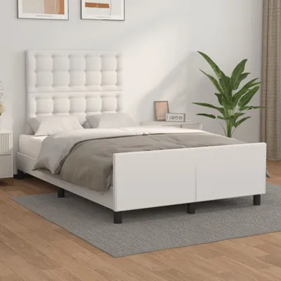 Immagine prodotto di vidaXL Giroletto con testiera bianco 120x200 cm in Pelle finta - Giroletto con testiera - Giroletto con testiera - Letto con testiera - Letto con testiera