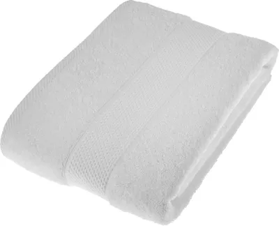Produktbild von HOMESCAPES Frottee Badetuch 100% Baumwolle Handtuch 100x150cm – weiß