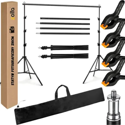 Produktbild von Stativ-Set für Fotohintergrund, 4 Klemmen, Koffer 260x300 cm