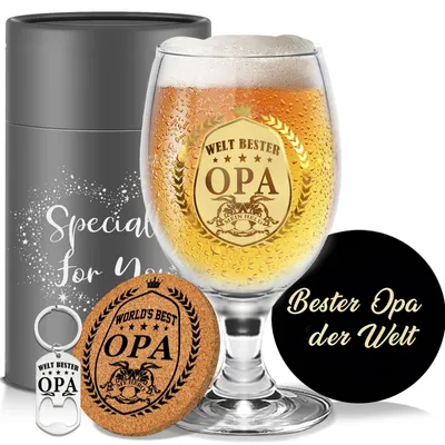 Produktbild von Edles Biergläser-Set als Geschenk für den Opa