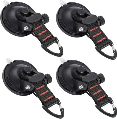 Produktbild von Saugnapf Haken, 4er Set Saugnapf, Vakuum Saughaken, Extra Stark Saugnäpfe, Mehrzweck für Camping, Wohnmobil, Zelt & Markise